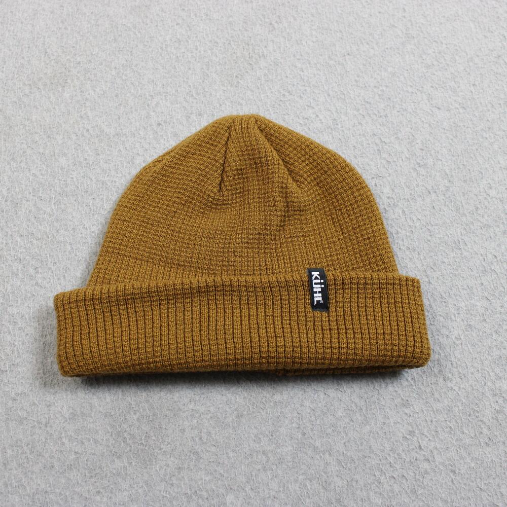 KUHL Hat Beanie Knit Brown Cuffed Merino Wool Mens One Size Outdoor Hiking